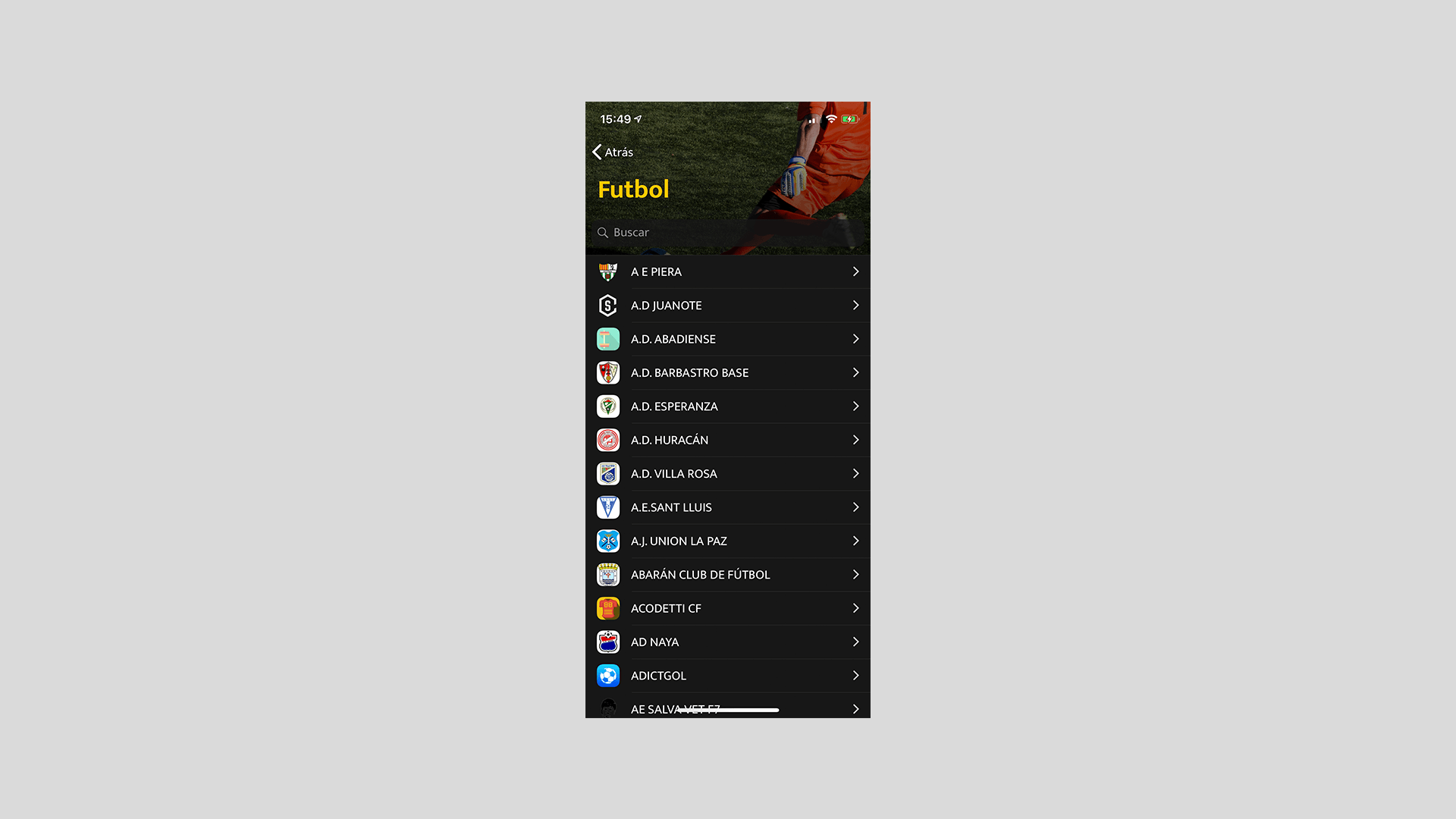App iOS y App Android Sportclapp imagen sección