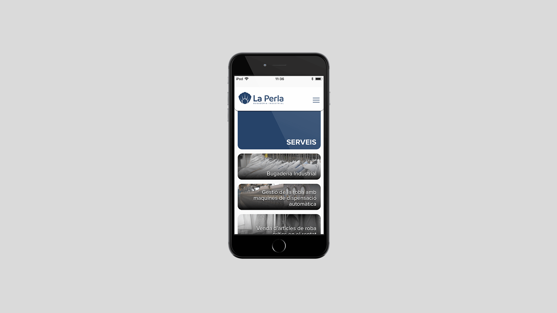 Mobile image of the LaPerla website