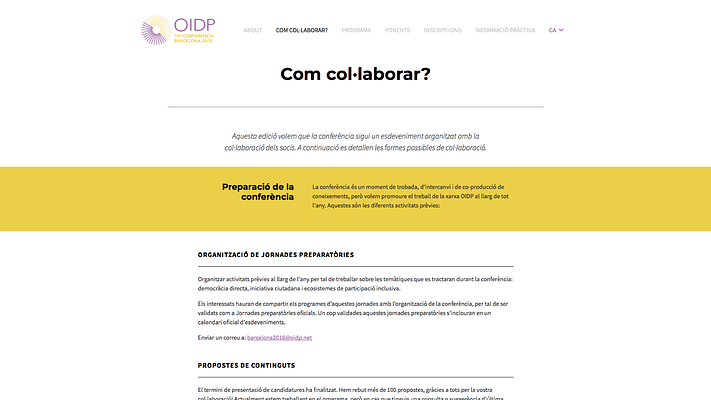 Plataforma web OIDP sección