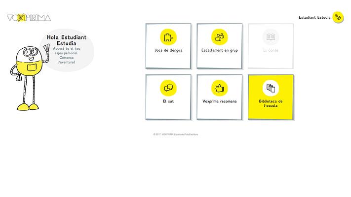 Screenshot of an educational platform software