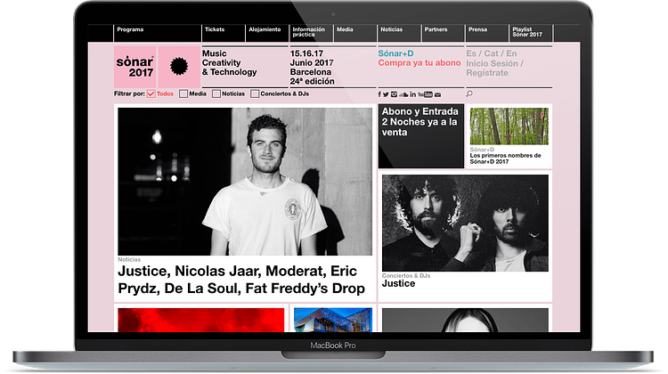 Diseño web Cliente Sónar Barcelona