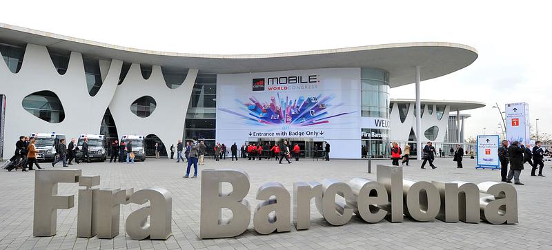 Entrance of the fairground of the Mobile World Congress of Barcelona