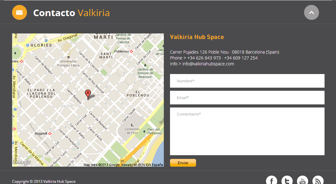 Landing page valkiria contacto form
