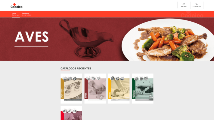 Screenshot of the corporate website of a meat company