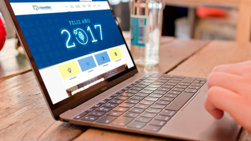 Web Novelec 2017 on a laptop