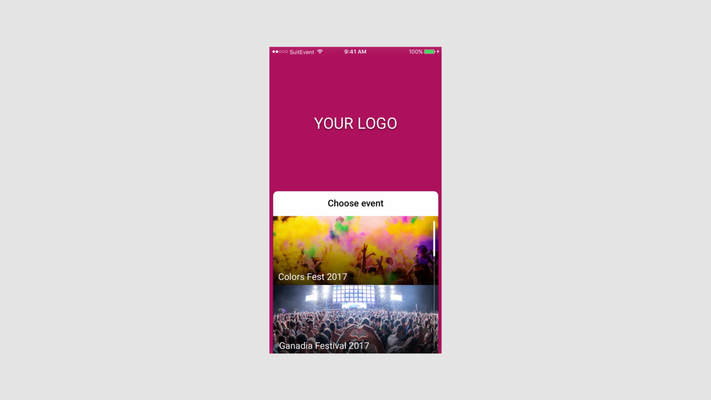 Captura de pantalla de la app para eventos, Suitevent multifestival