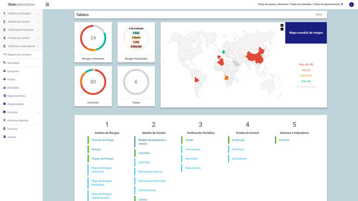 Screenshot of the compliance management web application
