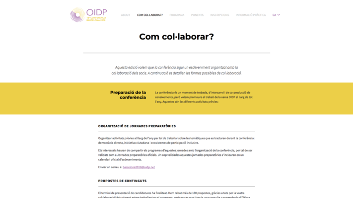 Plataforma web OIDP sección