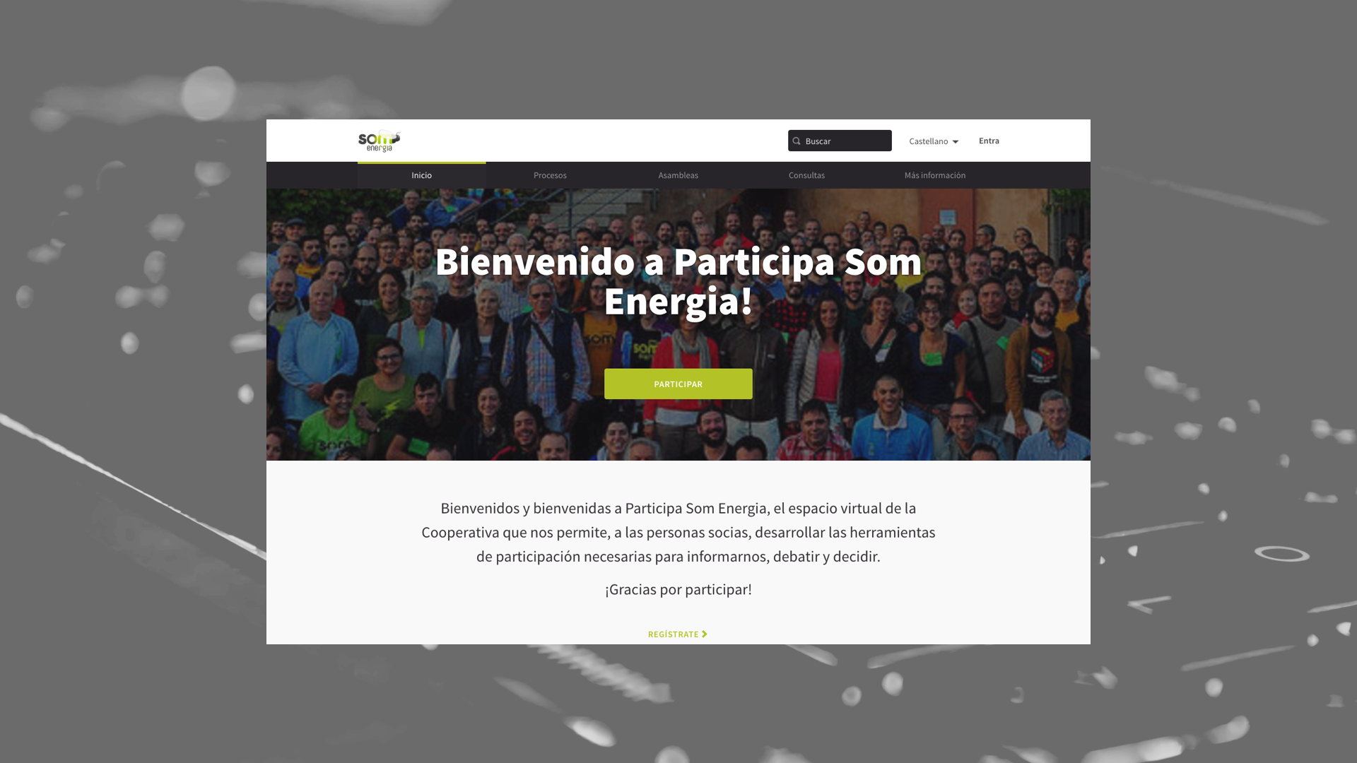RWD design of the decidim web platform of som energia