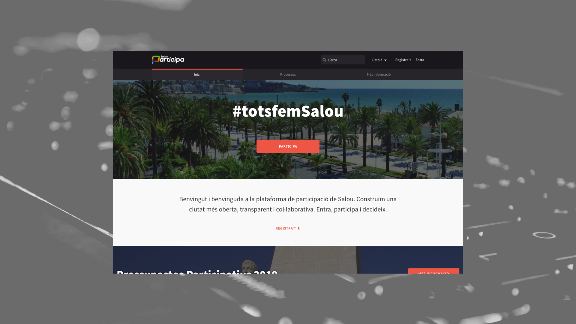 Disseny web de la plataforma de participació democràtica Decidim de l'Ajuntament de Salou