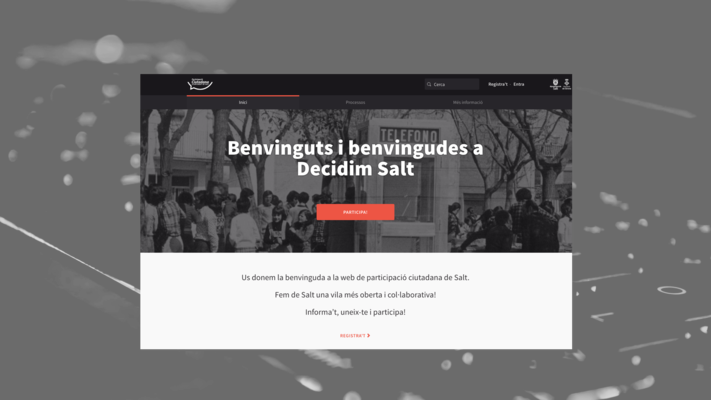 Web design of the democratic participation platform Decidim of Salt City Council