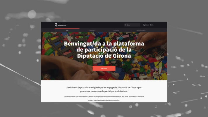 Home image of the Girona Provincial Council Decidim platform