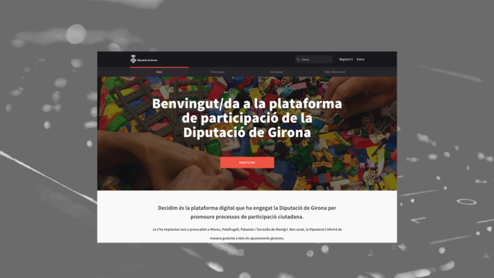 Imatge de la Home de la plataforma Decidim de la Diputació de Girona