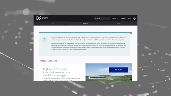 Pàgina de propostes de la plataforma de participació democràtica Decidim de l'Ajuntament de Sitges