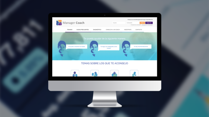 Sección de la plataforma web Manager Coach
