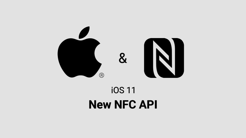 Logos of the Apple iOS 11 and NFC systems