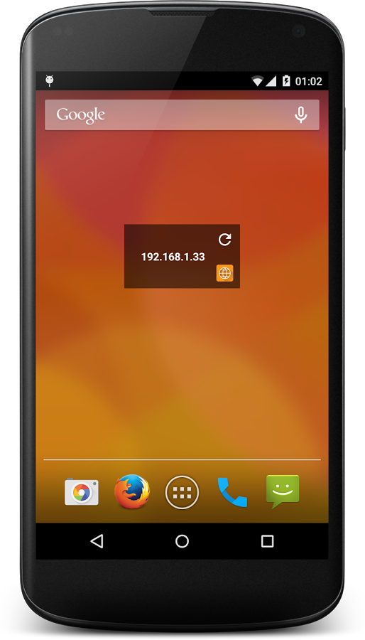 An Android smatphone with Network IP Tools application