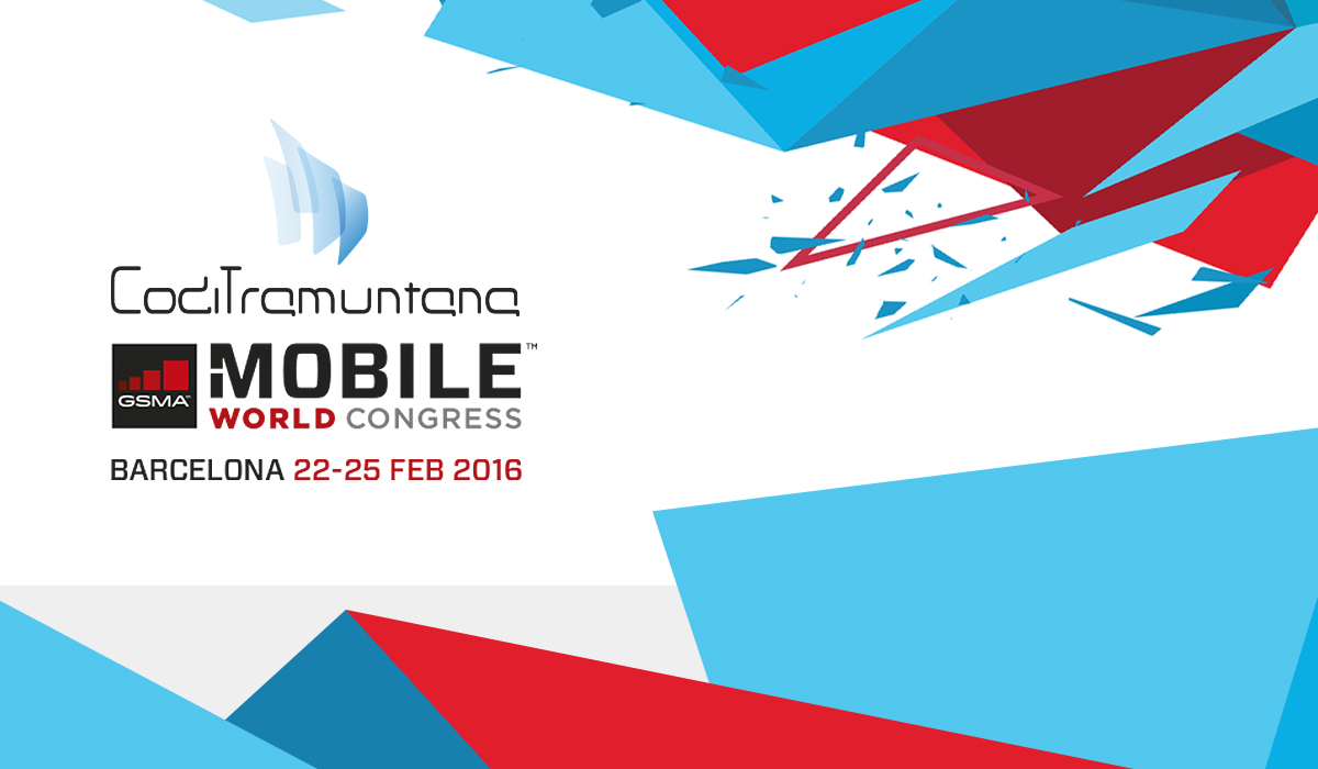 CodiTramuntana logo and indication of the stand in the MWC2016 of Barlceona